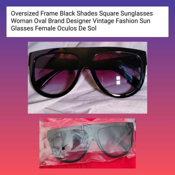 Oversized Black frame designer Sunglasses 1 pair, brand new in package - Picture 5 of 6